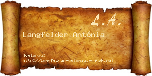 Langfelder Antónia névjegykártya